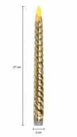 Golden Spiral Flameless LED Taper Candle ( Set of 2 pcs )