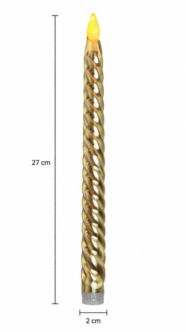 Golden Spiral Flameless LED Taper Candle ( Set of 2 pcs )