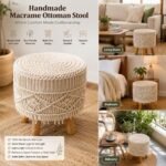 Handcrafted Macramé Ottoman Stool Set ( Set of 2 )