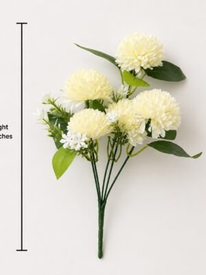 Ivory Chrysanthemum Bouquet ( Set of 4 Pcs )-img2