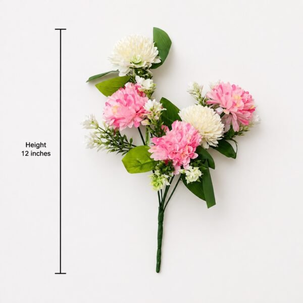 Ivory & Pink Chrysanthemum Bouquet ( Set of 4 Pcs )