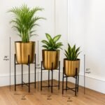 Luxe Gold Metal Planter Stand Set (Set of 3)