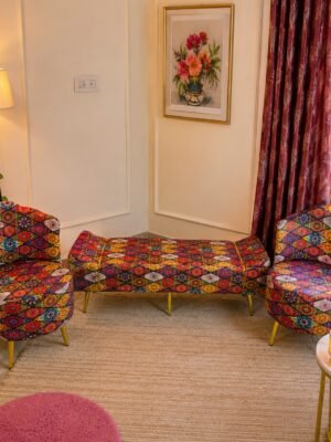 Luxe Jaipuri Print Seating Set ( Set of 3 Pieces )