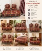 Luxe Jaipuri Print Seating Set ( Set of 3 Pieces )