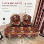 Luxe Jaipuri Print Seating Set ( Set of 3 Pieces )