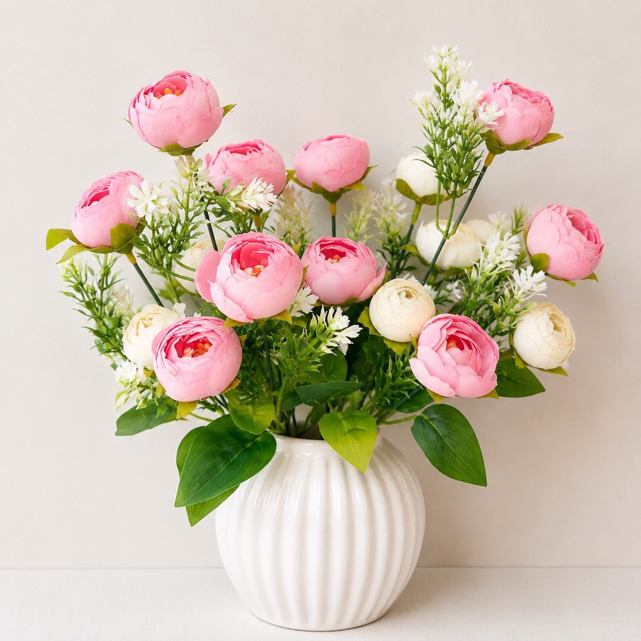 Mixed Peony Silk Flower Bouquet ( Set of 2 Pcs )-img2