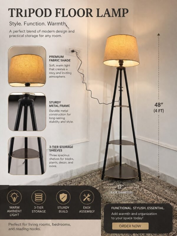 Nordic Glow Tripod Floor Lamp