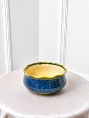 Ocean Blue Scalloped Ceramic Planter Set (Set of 3)-img3
