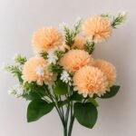 Peach Bloom Silk Flower Bouquet ( Set of 4 Pcs )