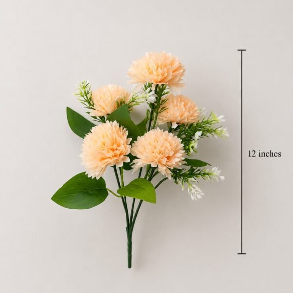 Peach Bloom Silk Flower Bouquet ( Set of 4 Pcs )