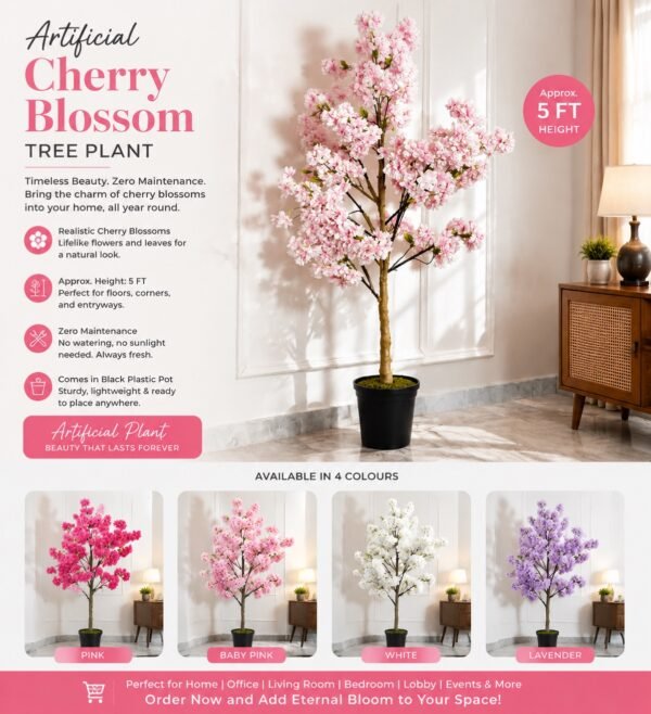 Premium Cherry Blossom Tree with Pot ( 5 ft )