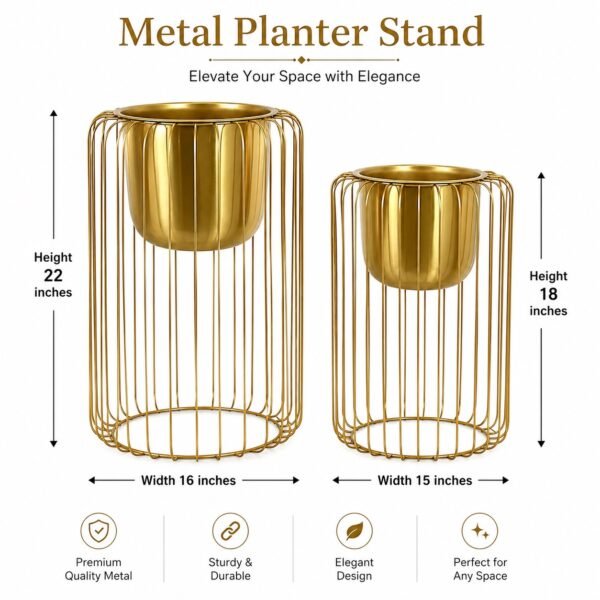 ✨ Premium Gold Metal Plant Stand (Plant Not Included) ✨
