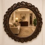Regal Bloom Round Wall Mirror