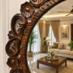 Regal Bloom Round Wall Mirror