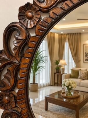 Regal Bloom Round Wall Mirror-img2
