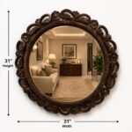 Regal Bloom Round Wall Mirror