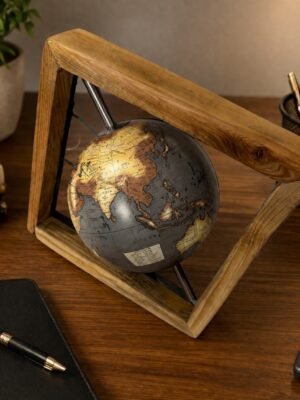 Rustic Orbit Wooden Globe Décor