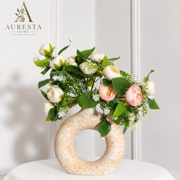 Textured Harmony Ring Vase ( without flowers )