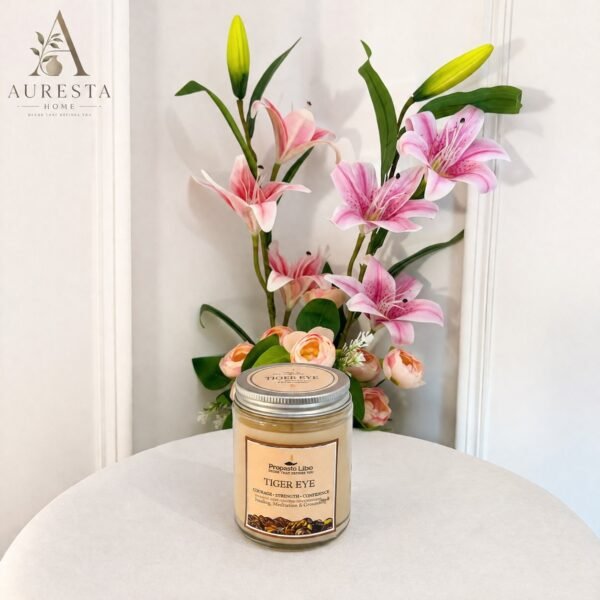 Tiger Eye Crystal Infused Scented Candle