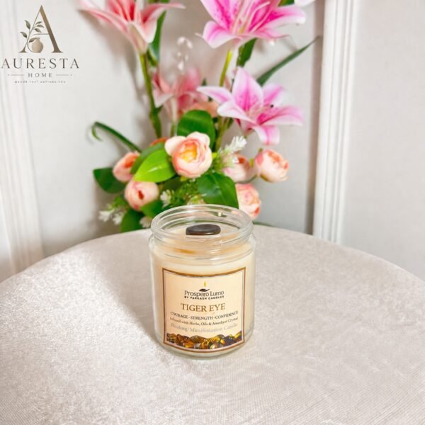 Tiger Eye Crystal Infused Scented Candle