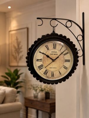 Vintage Double-Sided Hanging Wall Clock