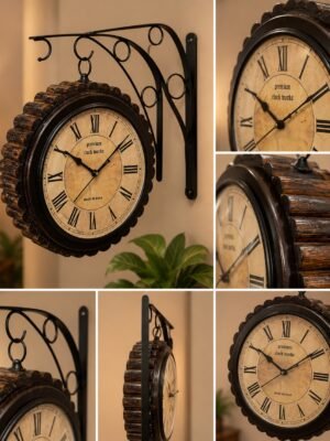 Vintage Double-Sided Hanging Wall Clock-img2