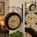 Vintage Double-Sided Hanging Wall Clock