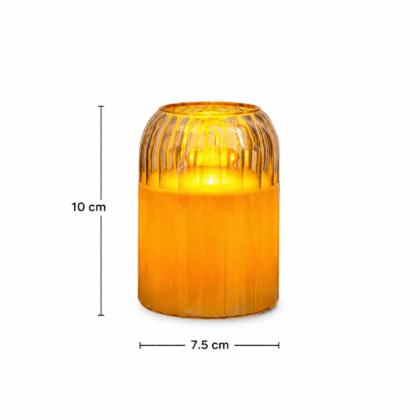 Warm Ember Glass LED Candle ( Each candle is powered with 3 x AAA batteries not included)